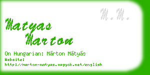 matyas marton business card